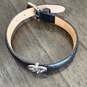 Black Leather Belt with Sterling Silver Buckle